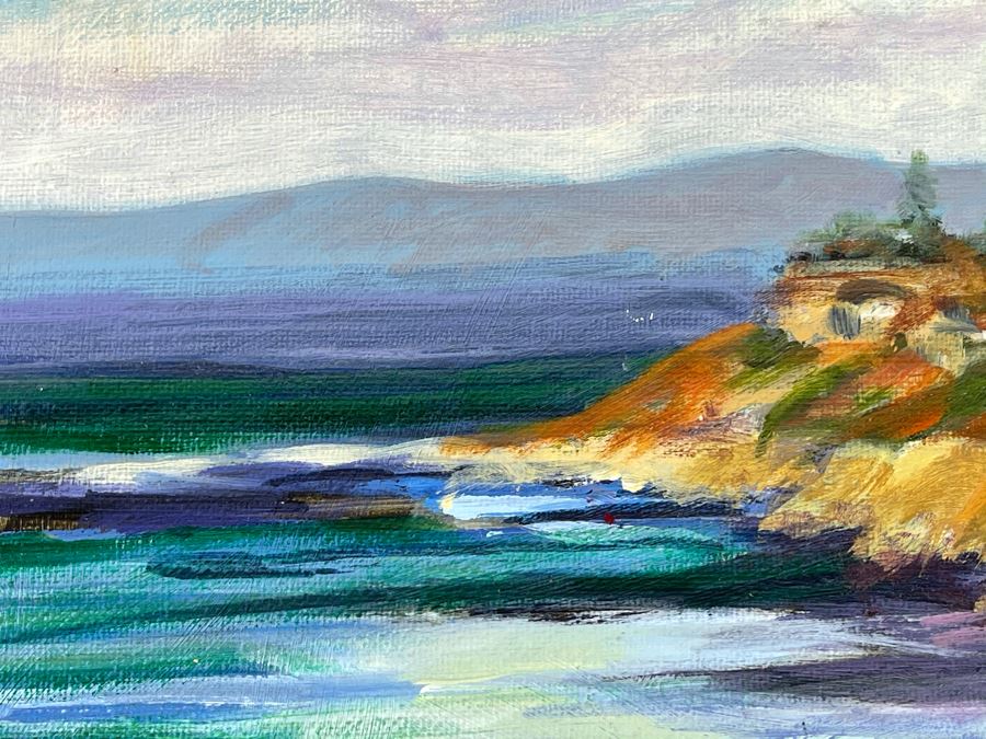 Original David Rickert Oil Painting Of Terramar Coastline In Carlsbad CA 14 X 11 [Photo 4]