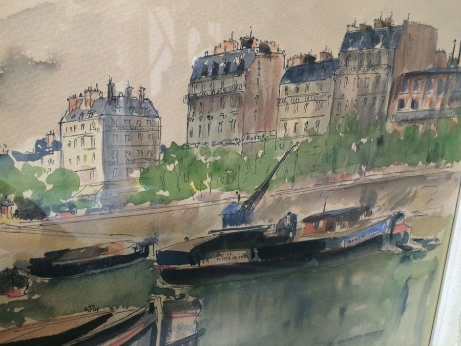 Original Watercolor Guy De Neyrac France in Magnificent Frame [Photo 4]