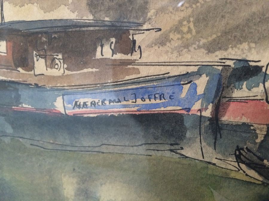 Original Watercolor Guy De Neyrac France in Magnificent Frame [Photo 8]