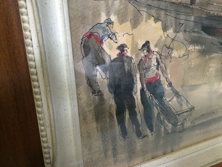 Original Watercolor Guy De Neyrac France in Magnificent Frame [Photo 2]