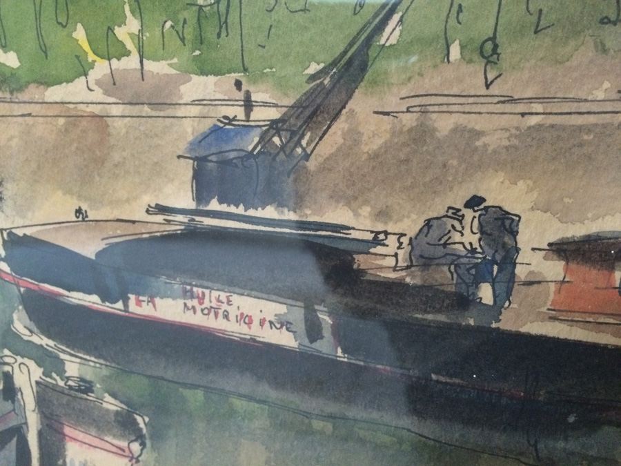 Original Watercolor Guy De Neyrac France in Magnificent Frame [Photo 9]