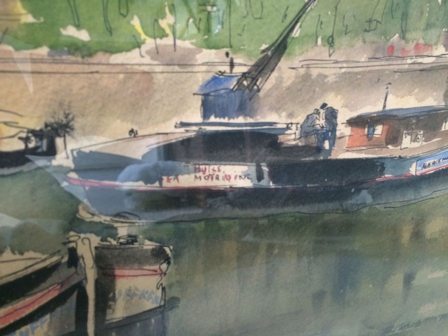 Original Watercolor Guy De Neyrac France in Magnificent Frame [Photo 5]