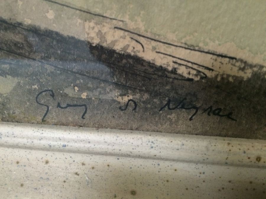 Original Watercolor Guy De Neyrac France in Magnificent Frame [Photo 7]