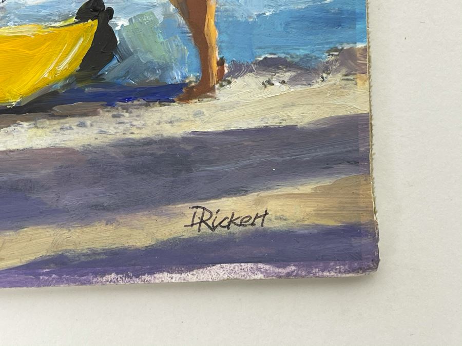 Original David Rickert Oil Painting Titled Ready To Launch Kayak 7 X 5 [Photo 5]