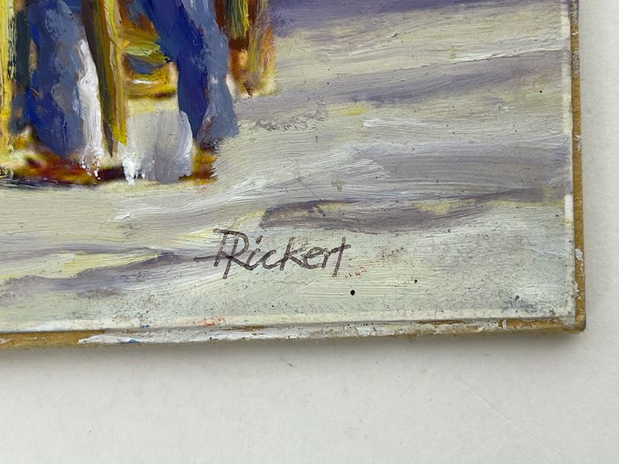 Original David Rickert Oil Painting Titled Mexico Vendor 7 X 5 [Photo 5]