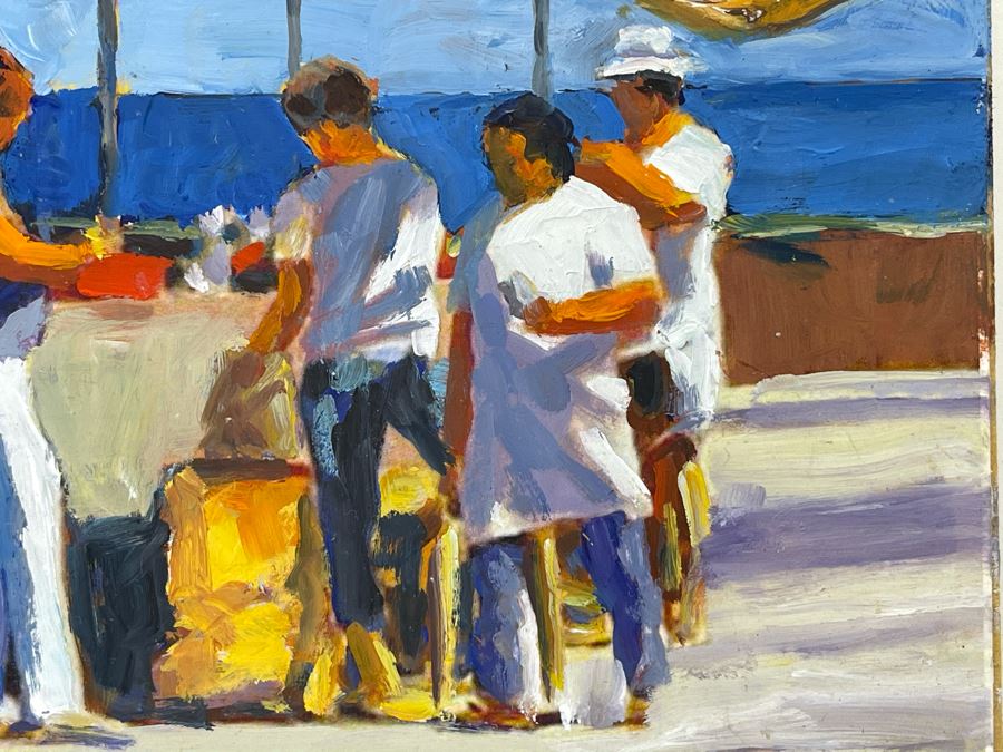 Original David Rickert Oil Painting Titled Mexico Vendor 7 X 5 [Photo 4]