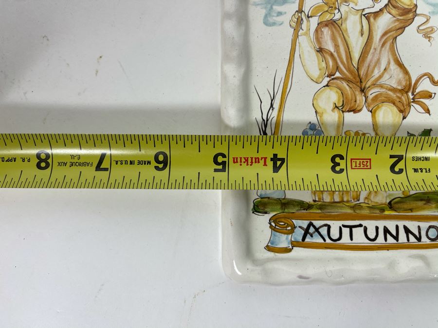 Set Of Four Hand-Painted Signed Italian Tiles 5 X 6.5 [Photo 8]