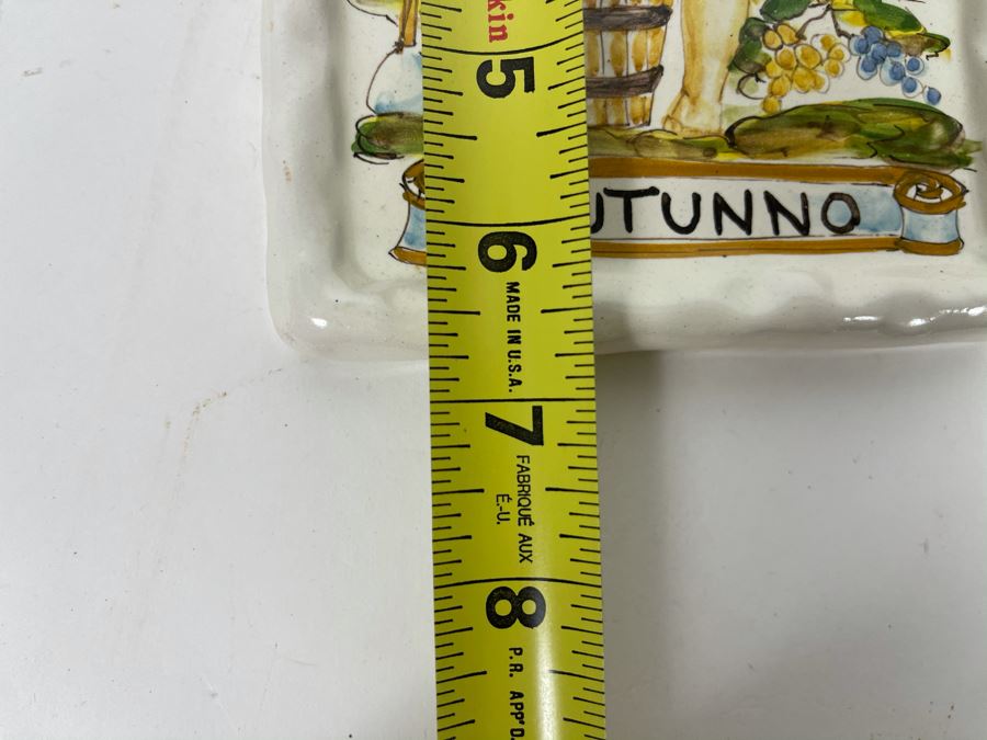 Set Of Four Hand-Painted Signed Italian Tiles 5 X 6.5 [Photo 9]