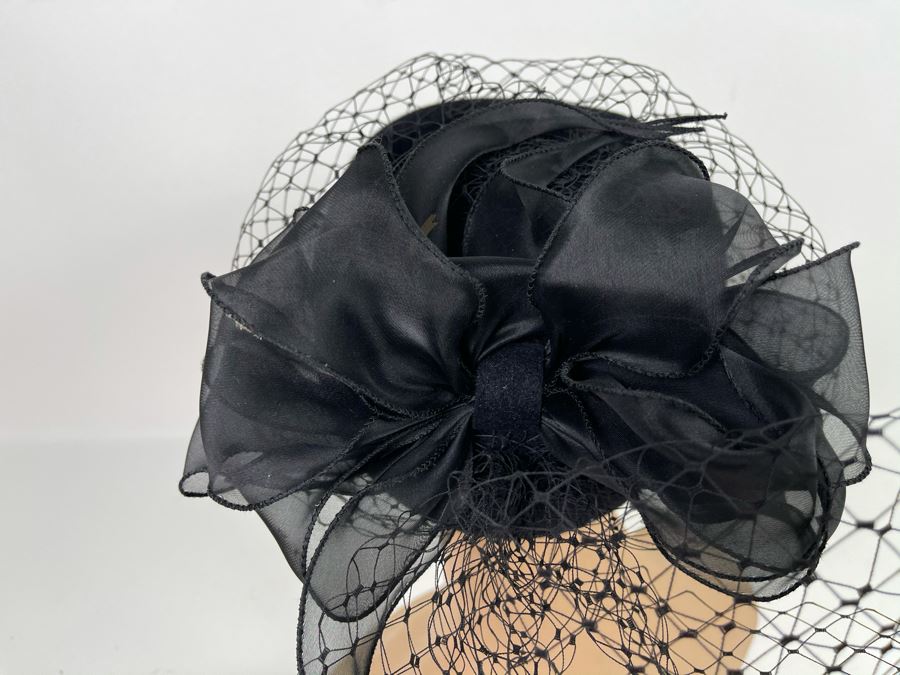 Vintage Rabbit Hair Italian Hat With Veil By Marzi Firenze Made In Italy Hand Made [Photo 5]