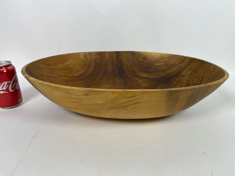 Large Wooden Oval Bowl 20W X 13.5D X 4.75H