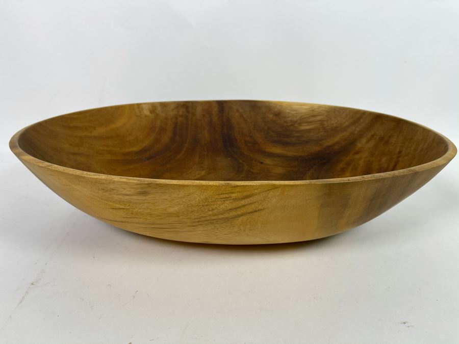 Large Wooden Oval Bowl 20W X 13.5D X 4.75H