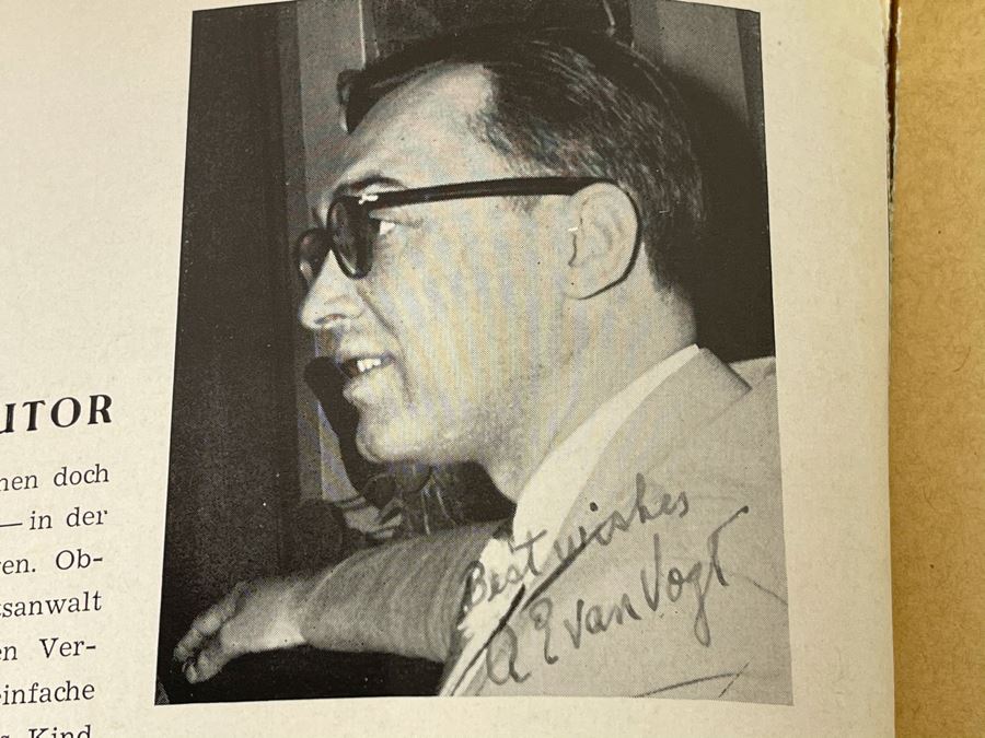 Rare Vintage 1957 Double Hand Signed A. E. Van Vogt German Science Fiction Publication Digest Novel Titled 'Die Schatten' Written In German Utopia Nr. 48 Science Fiction Grossband [Photo 6]