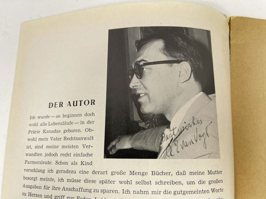 Rare Vintage 1957 Double Hand Signed A. E. Van Vogt German Science Fiction Publication Digest Novel Titled 'Die Schatten' Written In German Utopia Nr. 48 Science Fiction Grossband [Photo 5]