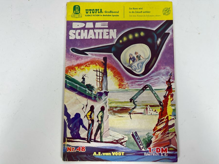 Rare Vintage 1957 Double Hand Signed A. E. Van Vogt German Science Fiction Publication Digest Novel Titled 'Die Schatten' Written In German Utopia Nr. 48 Science Fiction Grossband [Photo 2]