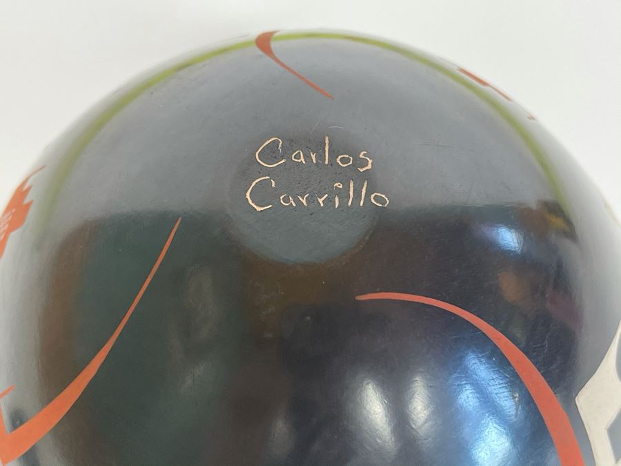 Mata Ortiz Indian Art Pottery Signed By Carlos Carrillo Mexico 6W X 6H [Photo 9]