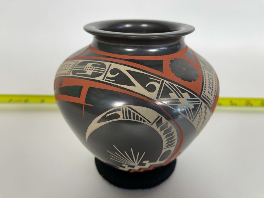 Mata Ortiz Indian Art Pottery Signed By Carlos Carrillo Mexico 6W X 6H [Photo 5]