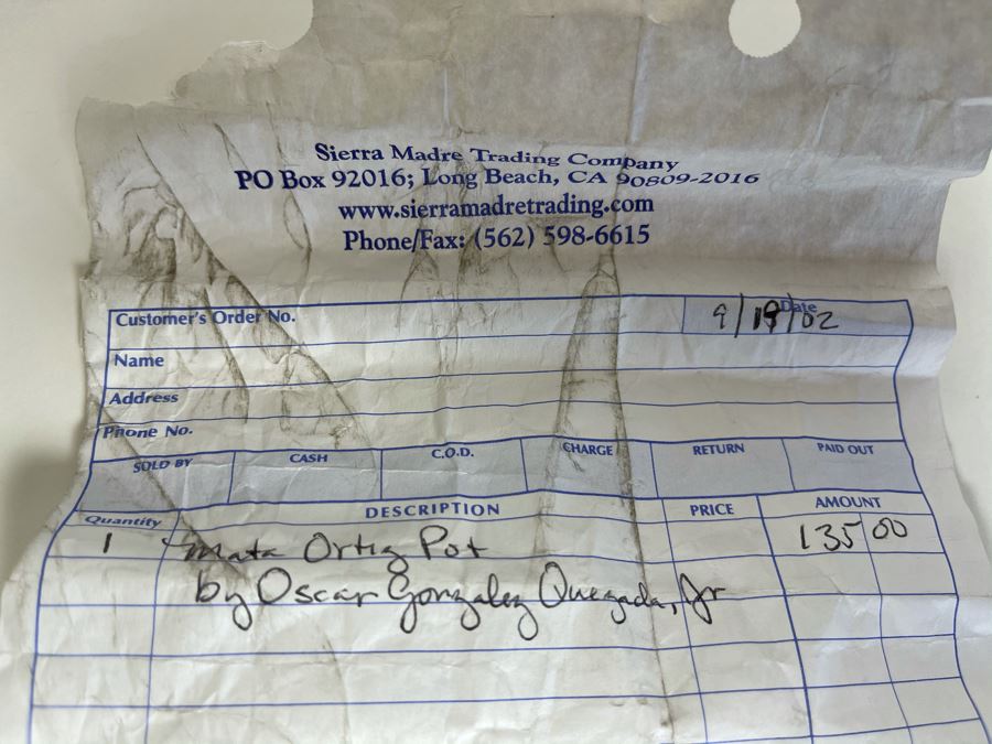 Mata Ortiz Indian Art Black Pottery Signed By Oscar Gonzalez Quezada, Jr. Mexico [Photo 12]