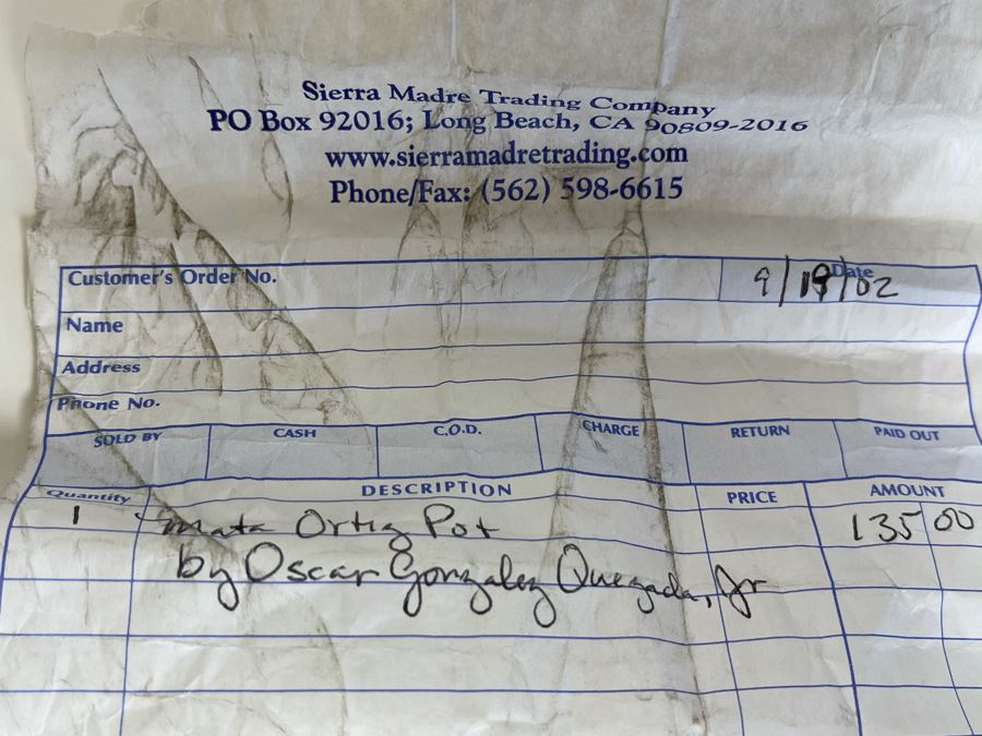 Mata Ortiz Indian Art Black Pottery Signed By Oscar Gonzalez Quezada, Jr. Mexico [Photo 13]