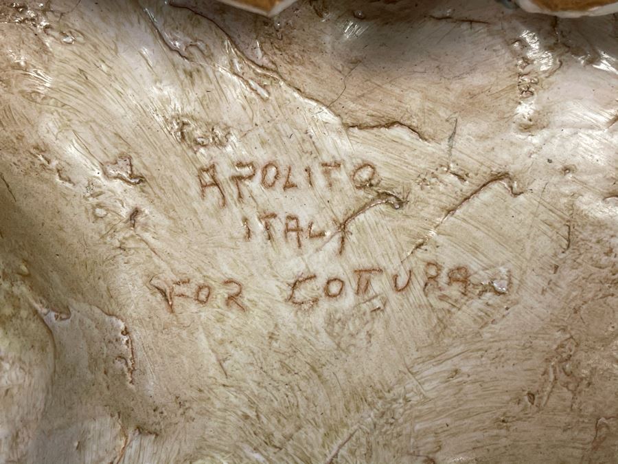 Hand Painted Ceramic Jester Face Signed Apolito Italy For Cottura 13W X 13H X 5D [Photo 9]