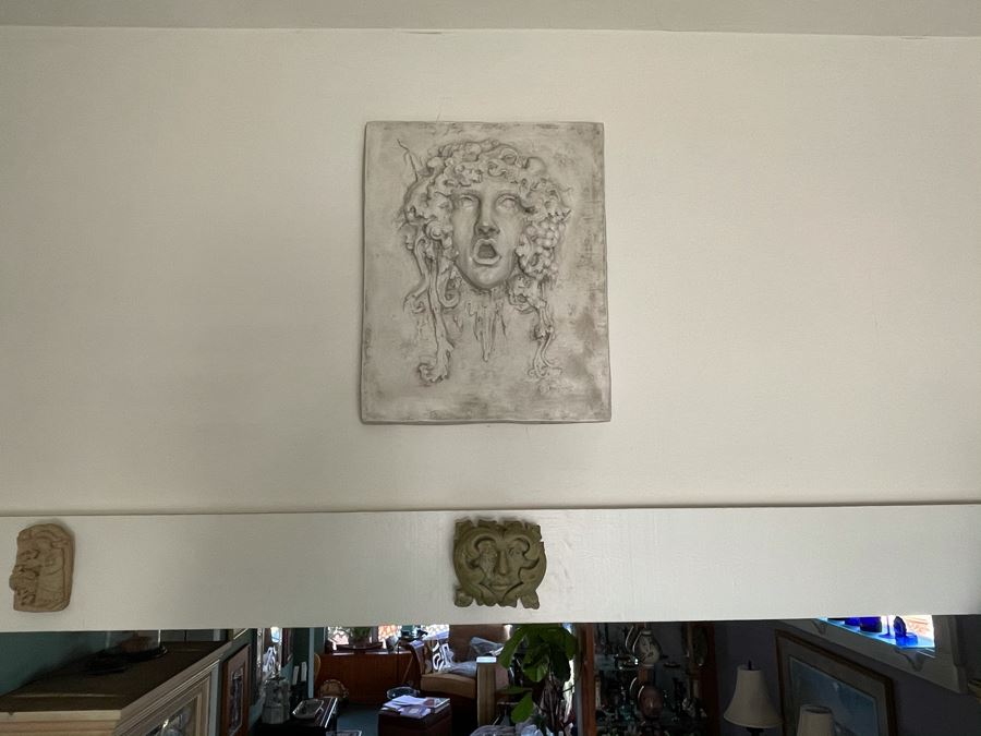 Relief Resin Wall Sculpture Plaque Italian Design Vappa Frieze 21.5 X 27.5 [Photo 3]