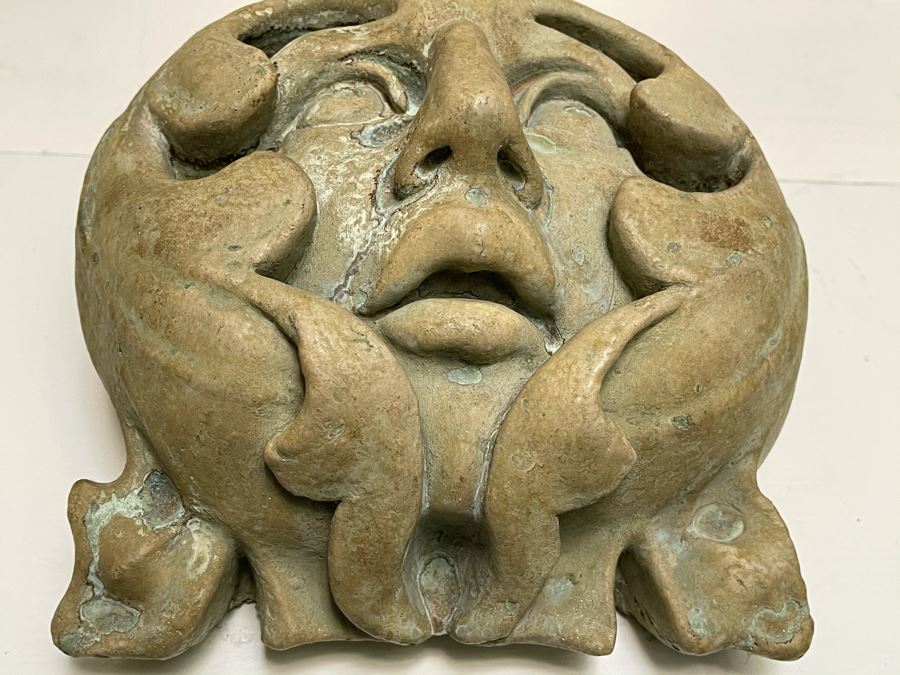 Unsigned Pottery Sculpture Of Face With Back Wire For Hanging [Photo 4]