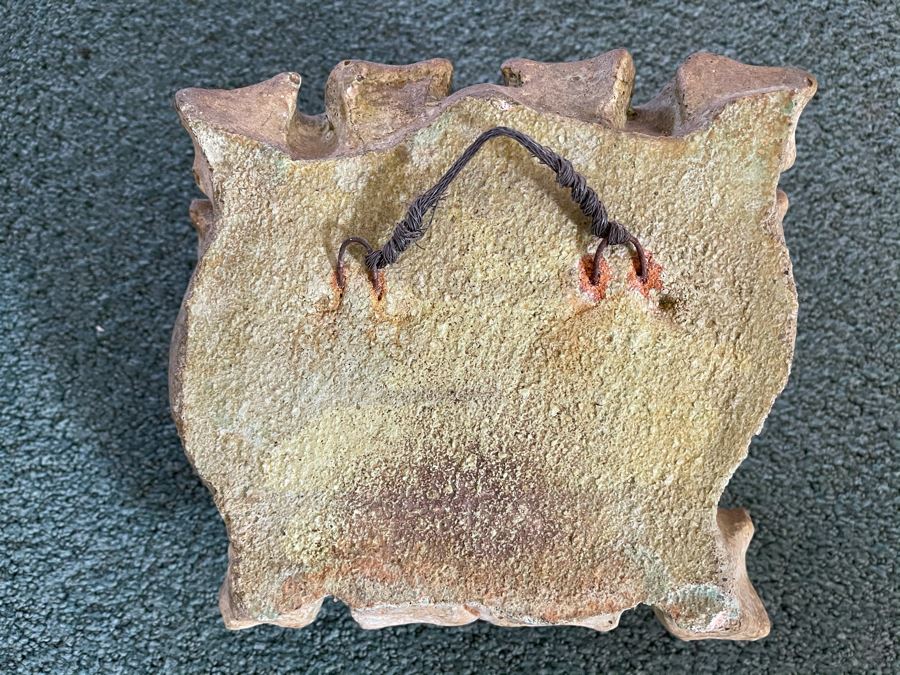 Unsigned Pottery Sculpture Of Face With Back Wire For Hanging [Photo 5]