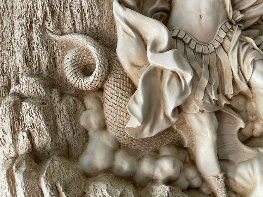 Resin Relief Wall Plaque Of Saint Michael The Archangel Frieze 21W X 20H [Photo 4]