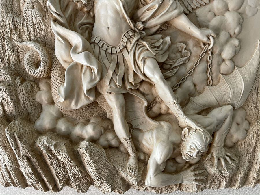 Resin Relief Wall Plaque Of Saint Michael The Archangel Frieze 21W X 20H [Photo 7]