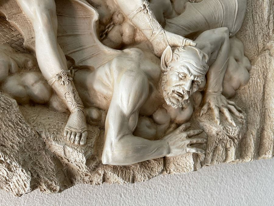 Resin Relief Wall Plaque Of Saint Michael The Archangel Frieze 21W X 20H [Photo 3]