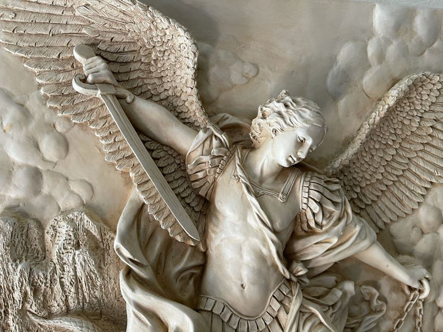 Resin Relief Wall Plaque Of Saint Michael The Archangel Frieze 21W X 20H [Photo 5]