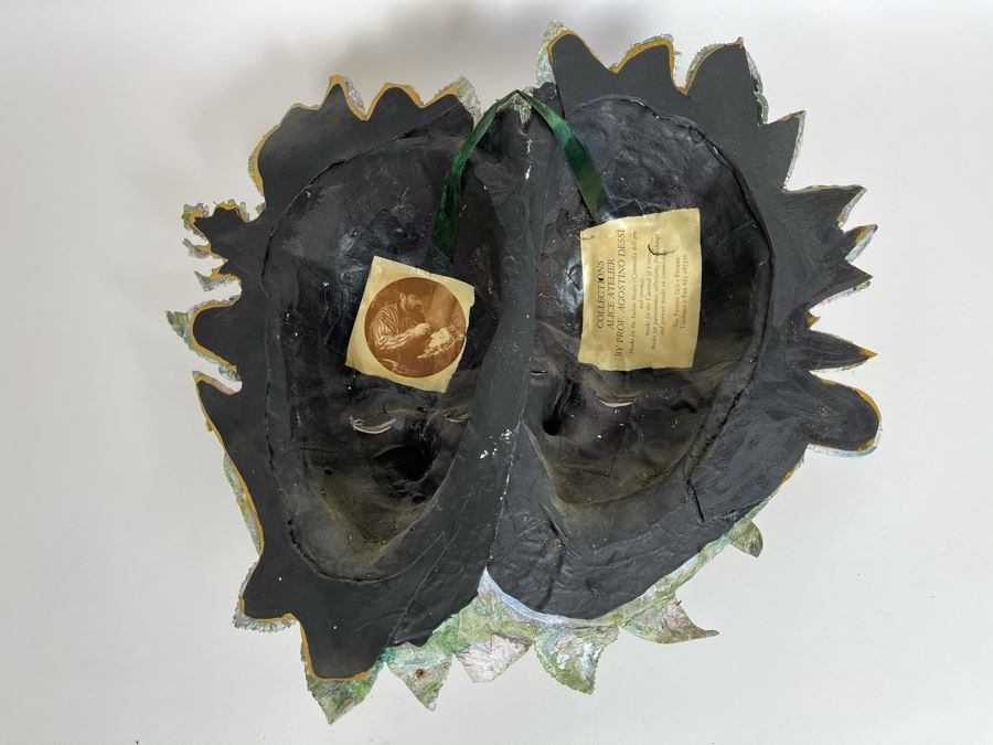 Handmade Italian Mask By Prof. Agostino Dessi Collections Alice Atelier - Masks For Italian Theatre Florence, Italy 16W X 16H [Photo 11]