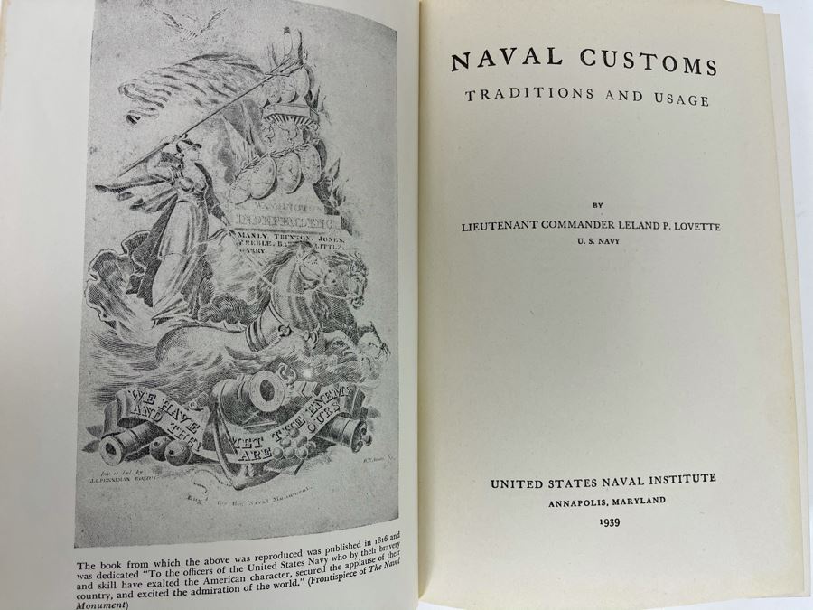Vintage 1939 Third Edition Naval Customs Traditions And Usage Book By Leland P. Lovette [Photo 3]