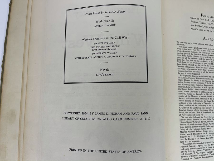 Signed First Printing Edition Book Pictorial History Of The Wild West Signed By James D. Horan [Photo 8]
