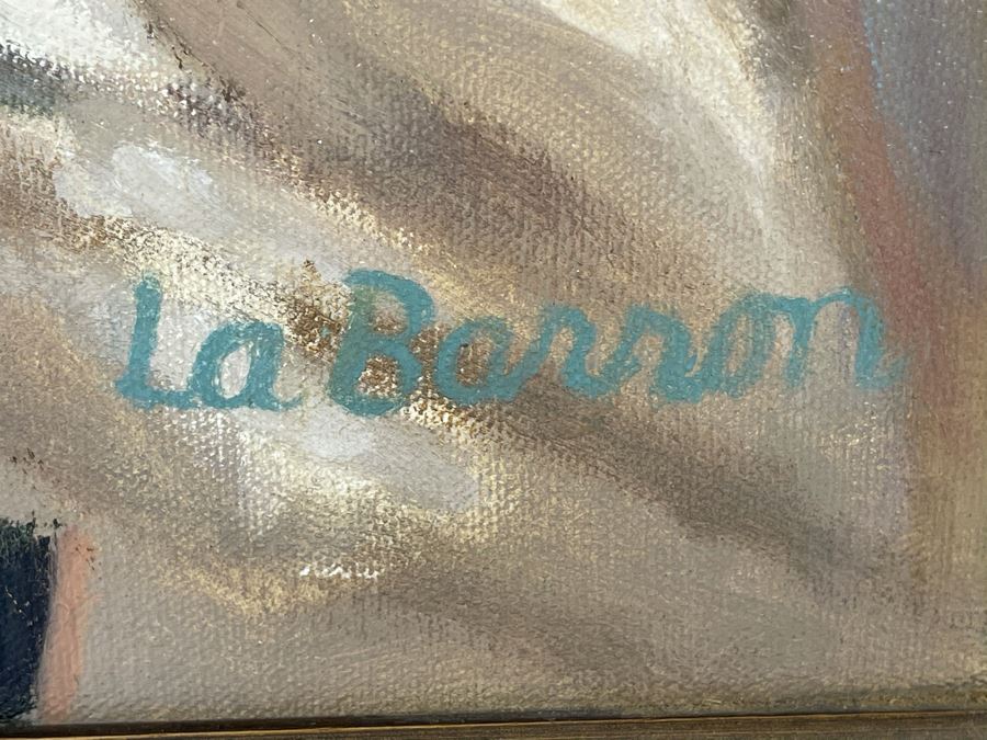Framed Original Oil Painting Of Woman Signed By La Barron [Photo 7]