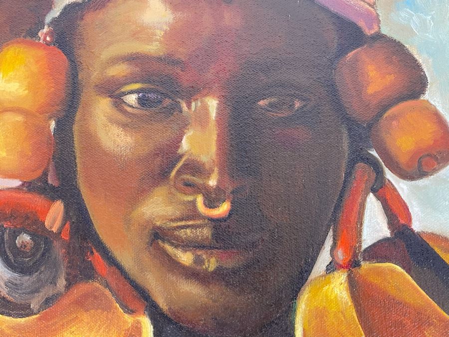 Framed Original Oil Painting Of Woman Signed By La Barron [Photo 10]