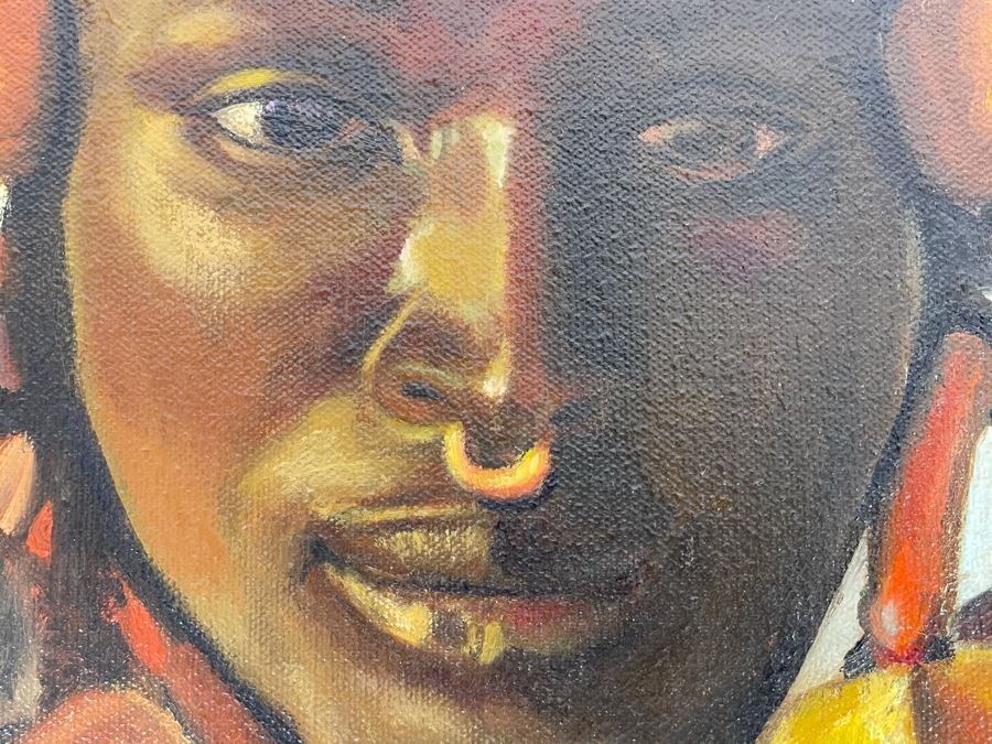 Framed Original Oil Painting Of Woman Signed By La Barron [Photo 11]