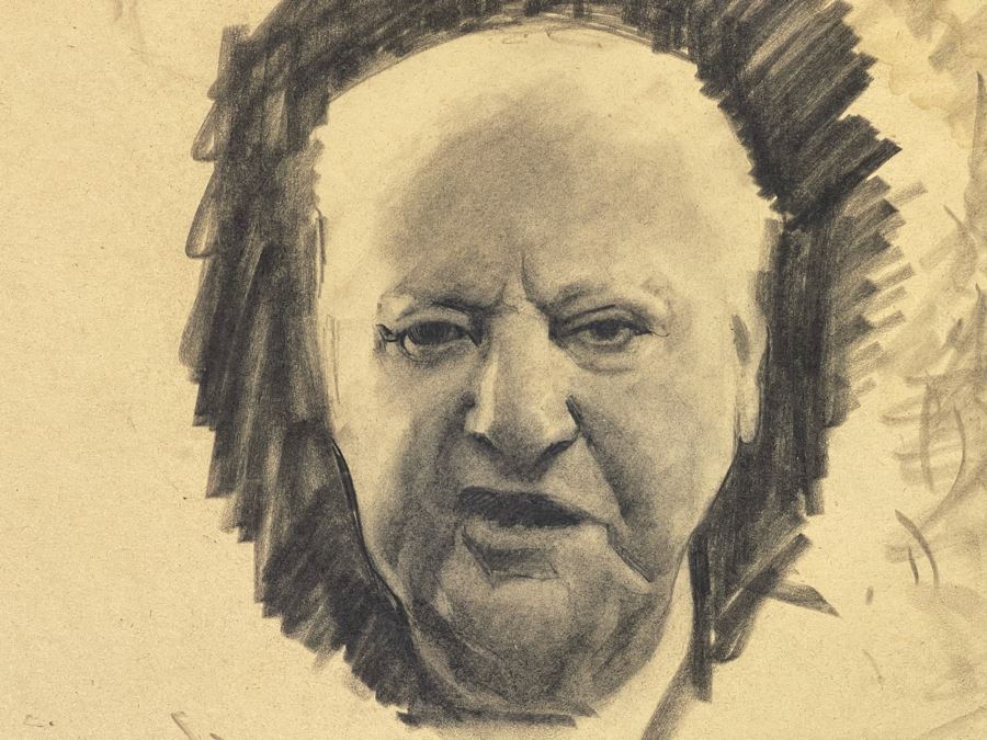 Unsigned Original Charcoal Drawing Portrait 18 X 12 By Former Art Director Of General Dynamics [Photo 4]