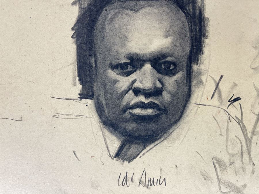 Unsigned Original Charcoal Drawing Portrait 18 X 12 By Former Art Director Of General Dynamics [Photo 7]