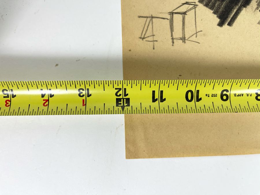 Unsigned Original Charcoal Drawing Portrait 12 X 18 By Former Art Director Of General Dynamics [Photo 7]