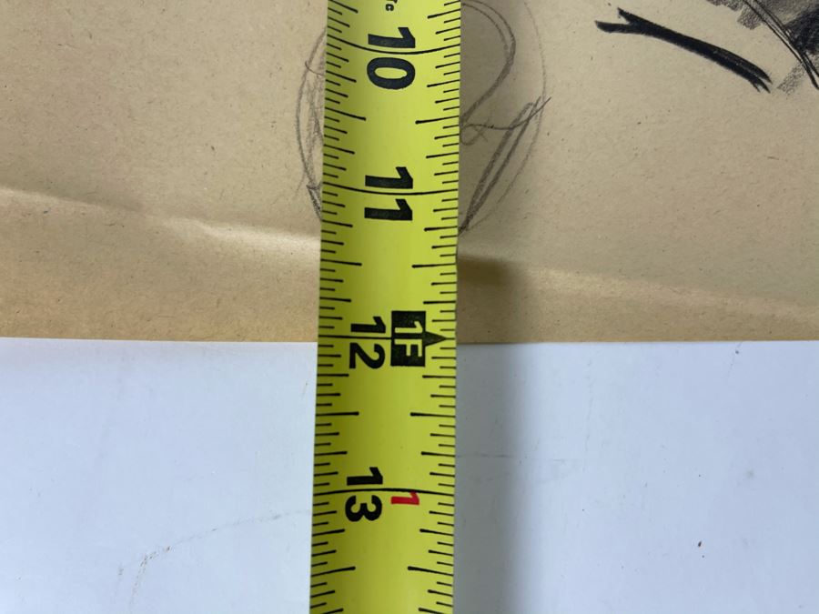 Unsigned Original Charcoal Drawing Portrait 18 X 12 By Former Art Director Of General Dynamics [Photo 7]