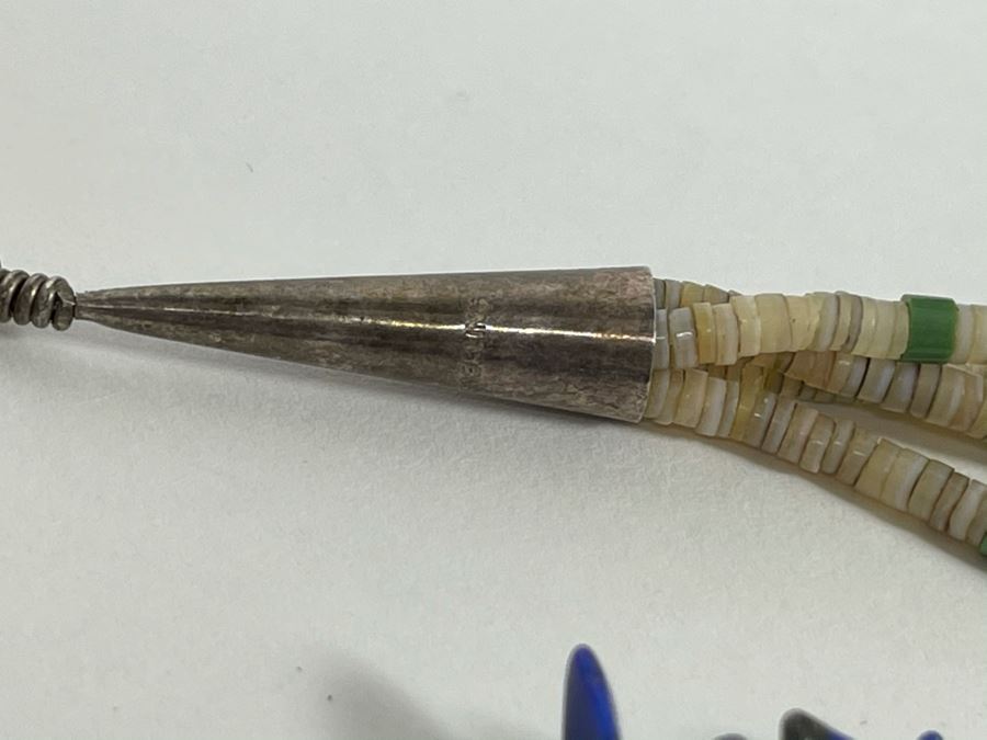 Four Strand Native American Lapis Lazuli, Coral And Turquoise Beaded Necklace 30'L [Photo 11]