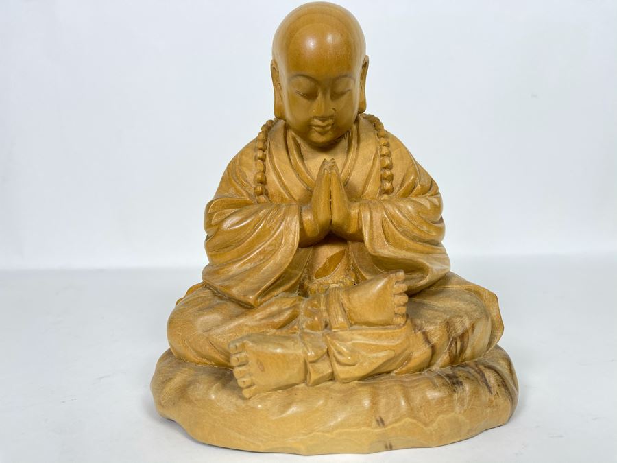 Wooden Carved Buddha Statue From Indonesia 7H