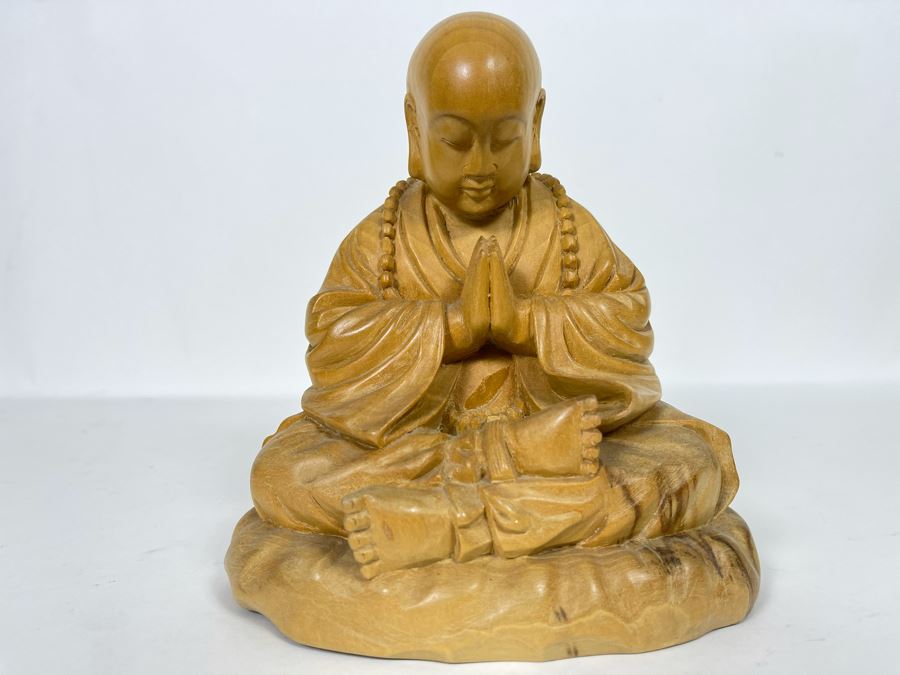 Wooden Carved Buddha Statue From Indonesia 7H