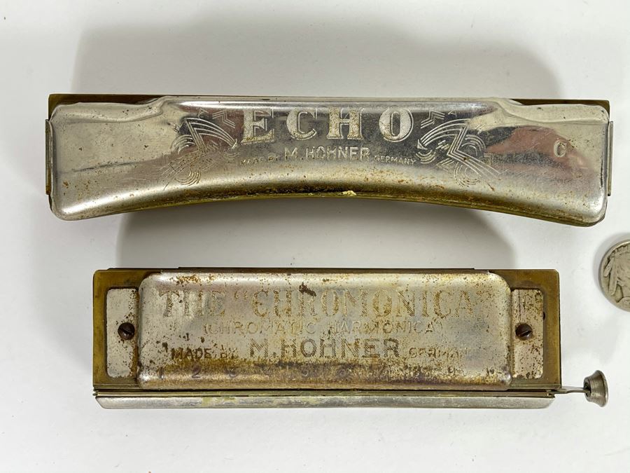 Pair Of Vintage M. Hohner Harmonicas Echo And The Chromonica