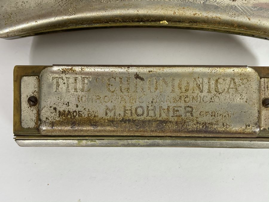Pair Of Vintage M. Hohner Harmonicas Echo And The Chromonica [Photo 3]