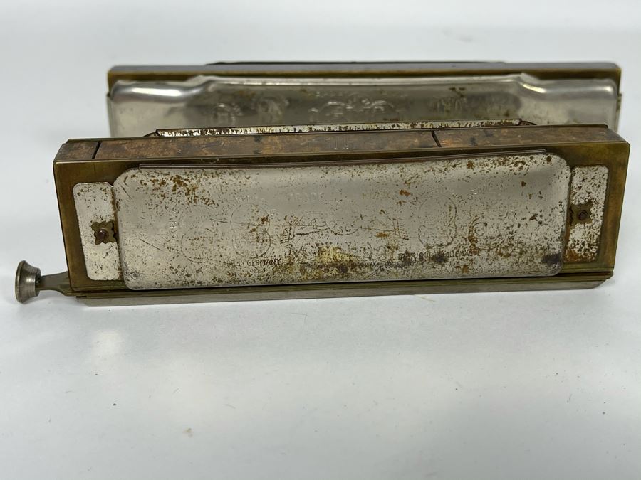 Pair Of Vintage M. Hohner Harmonicas Echo And The Chromonica [Photo 10]