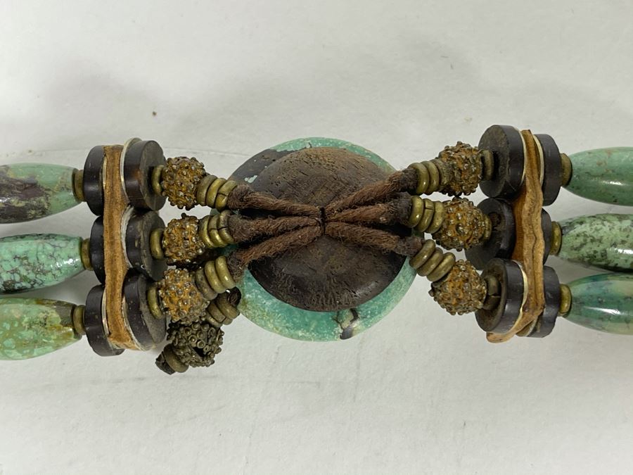 Vintage Turquoise Choker Necklace 15'L [Photo 6]