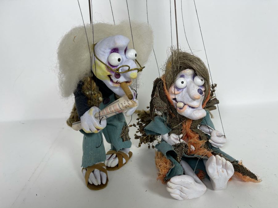 Pair Of Vintage Czech Marionettes Puppets [Photo 12]