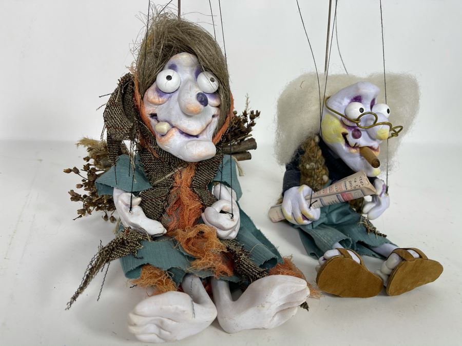 Pair Of Vintage Czech Marionettes Puppets [Photo 4]