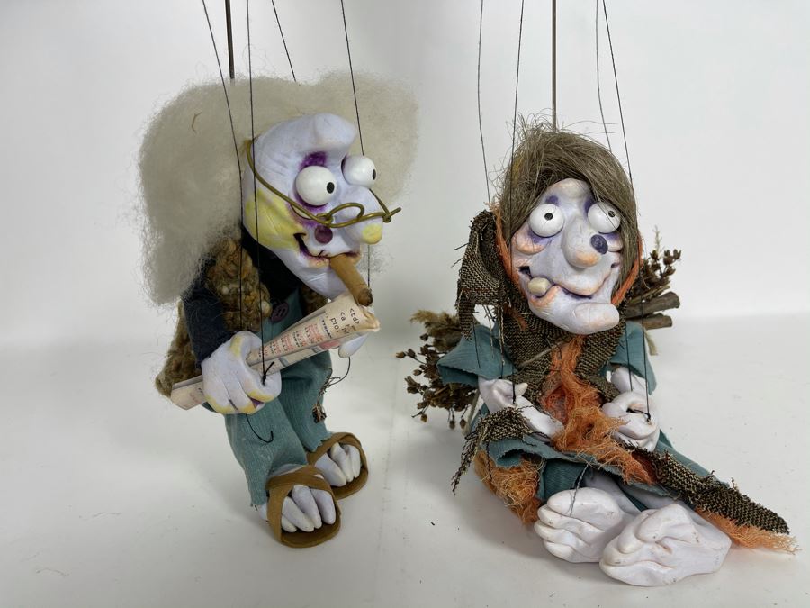 Pair Of Vintage Czech Marionettes Puppets [Photo 11]